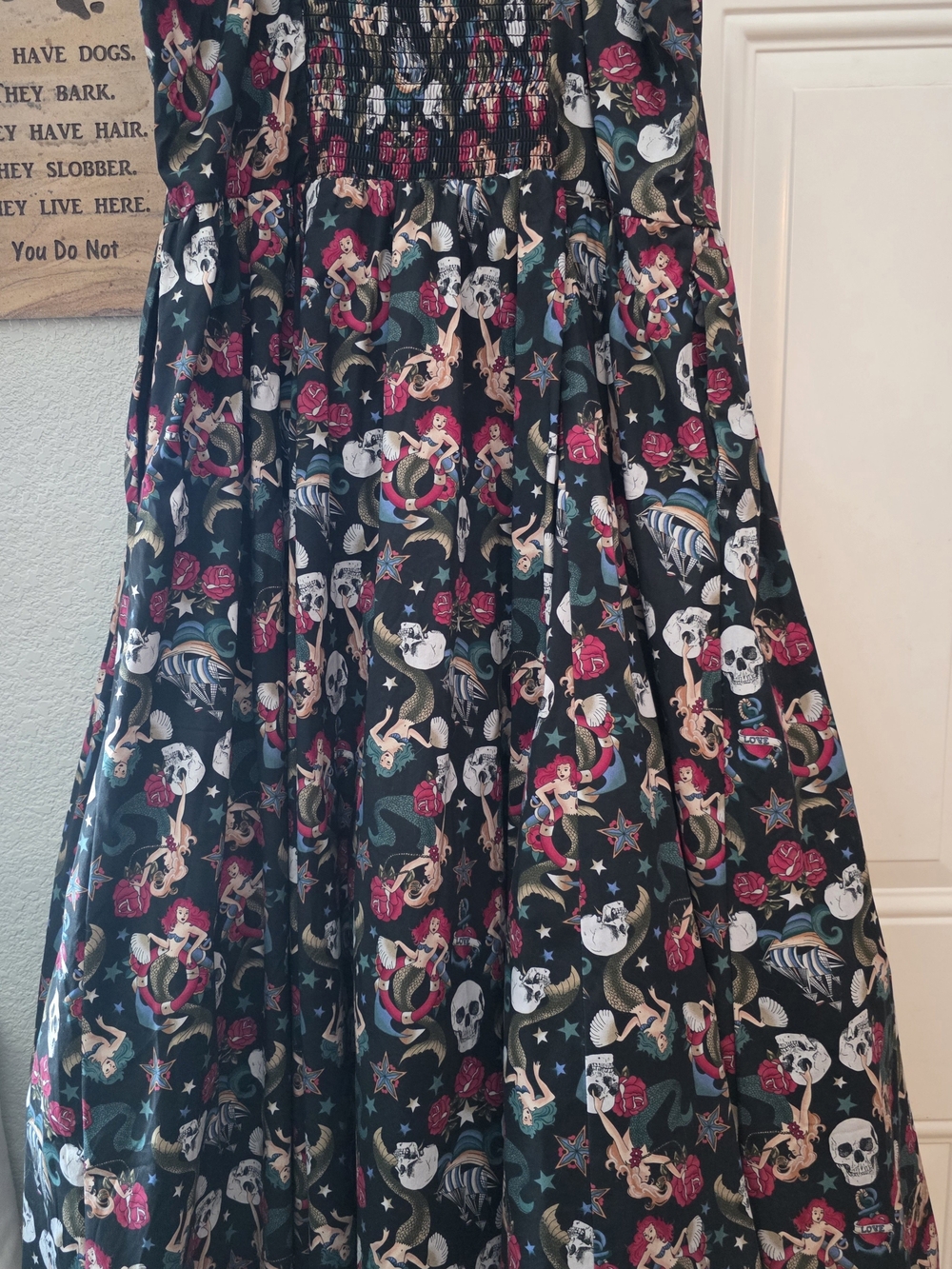 NWT Torrid Retro Chic Mermaid Skull Flower Sun Dress Plus Size 1 - Picture 3 of 12